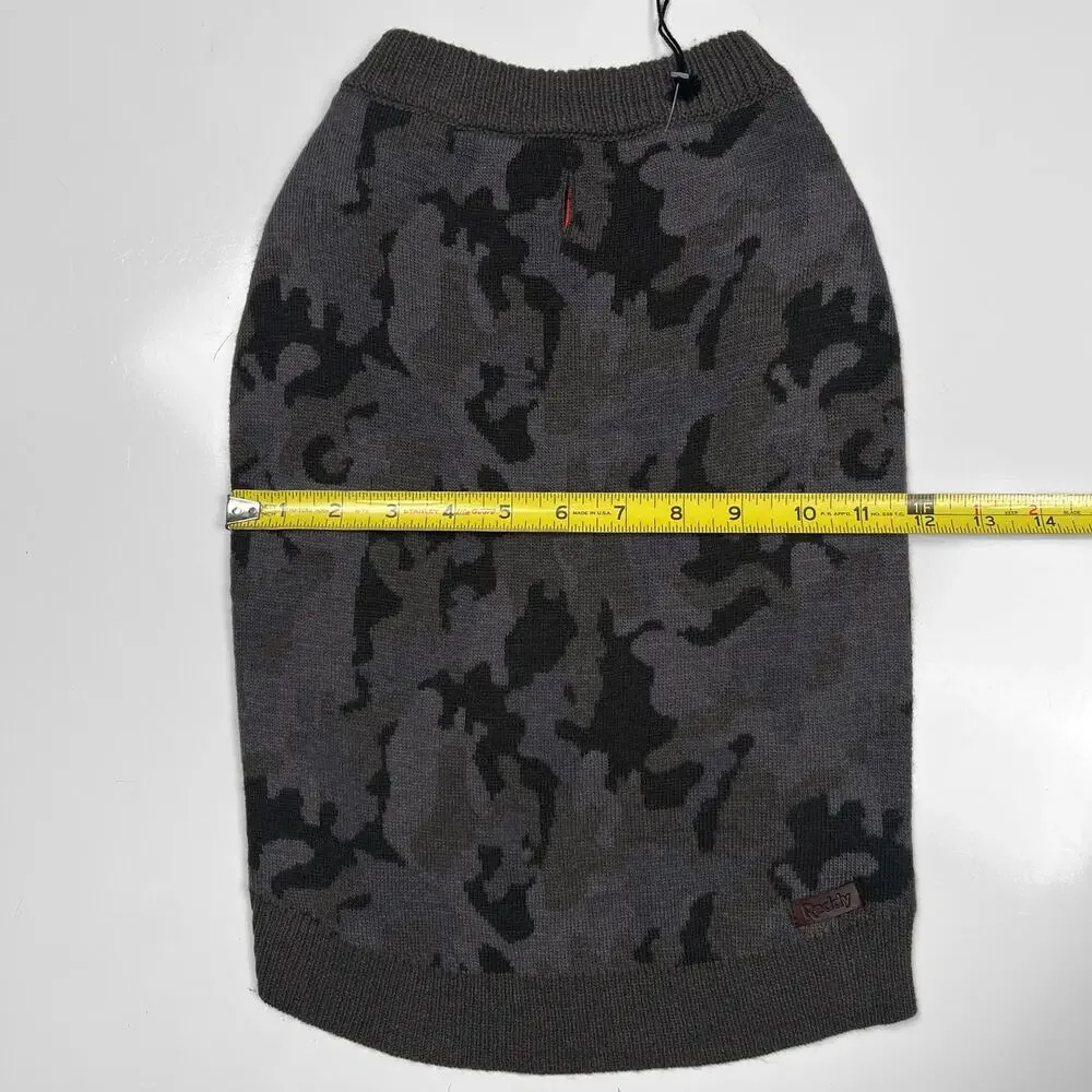 NWT Reddy Gray Camo Dog Sweater Pet Clothes Clothing Grey Camouflage